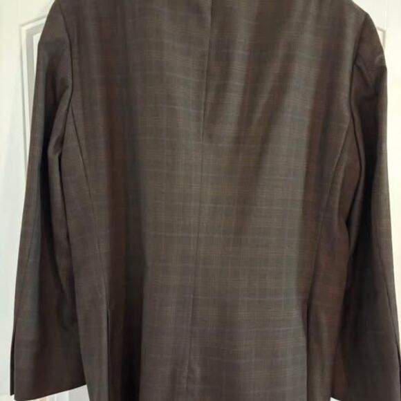 Peter Millar 100% Wool Brown Plaid Jacket - 44R - Picture 4 of 5